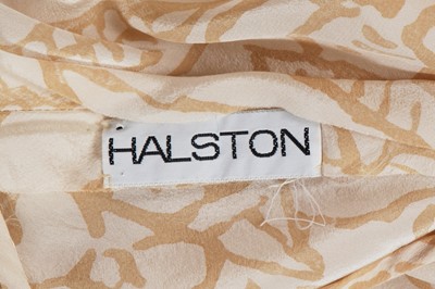 Lot 486 - A Halston printed beige crêpe de chine dress, circa 1978