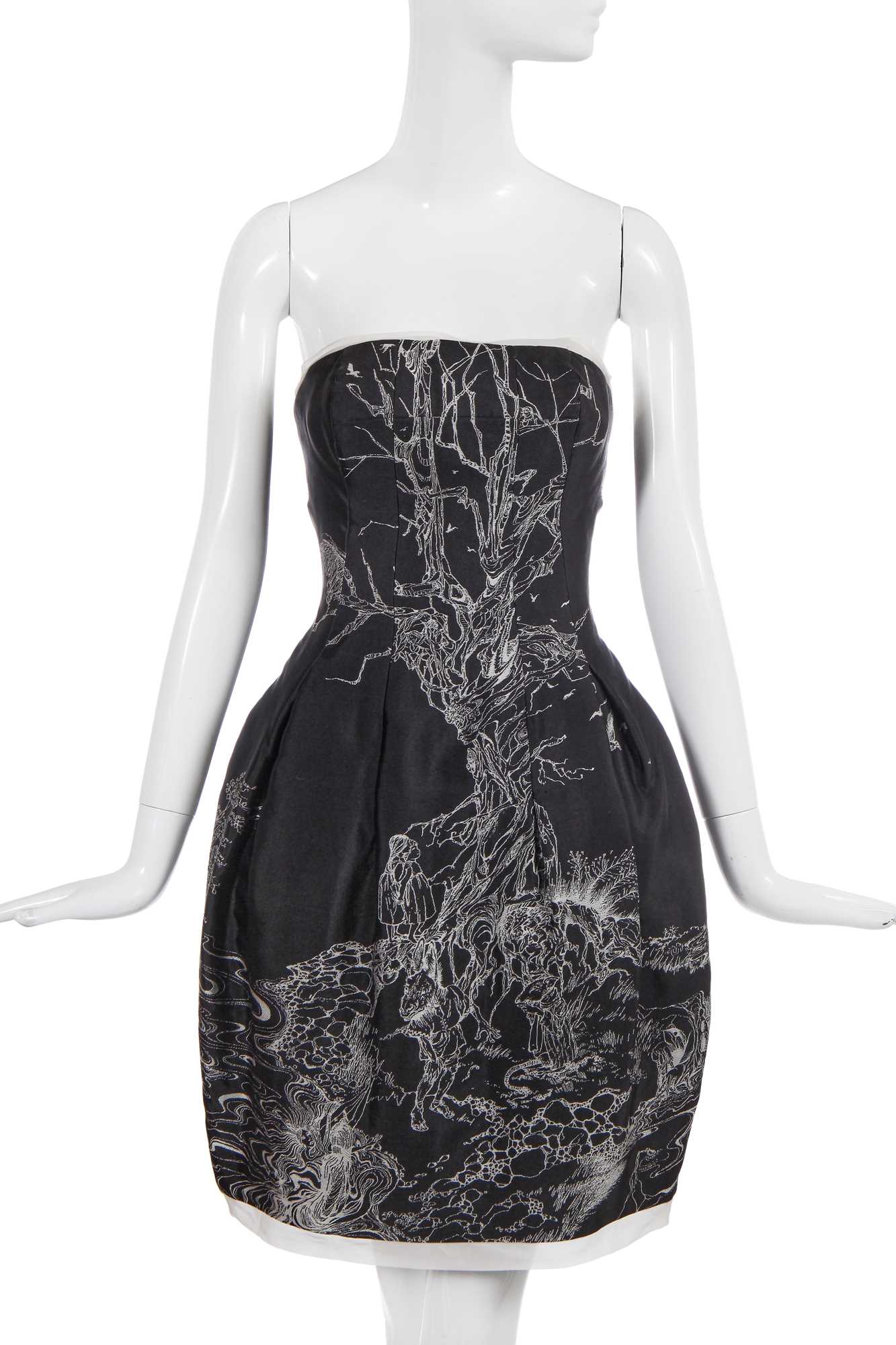 Lot 93 - An Alexander McQueen strapless woven zibeline cocktail dress, 'The Girl Who Lived in the Tree', collection, Autumn-Winter 2008-09