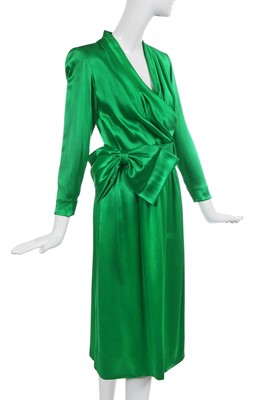 Lot 274 - An Hubert de Givenchy haute couture green satin dress, mid-late 1980s