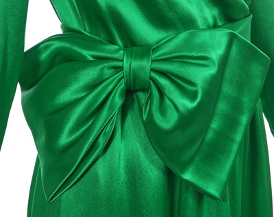 Lot 274 - An Hubert de Givenchy haute couture green satin dress, mid-late 1980s