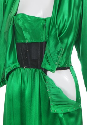 Lot 274 - An Hubert de Givenchy haute couture green satin dress, mid-late 1980s
