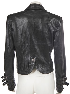 Lot 252 - A Christian Dior by John Galliano black lambskin bondage jacket, commercial collection 2003