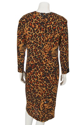Lot 437 - An Yves Saint Laurent leopard print wool dress, Autumn-Winter 1986-87