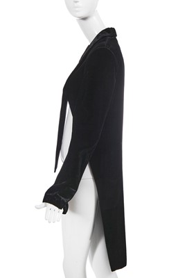 Lot 91 - A Saint Laurent by Hedi Slimane black velvet 'Le Smoking' tailcoat, 2010s