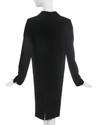 Lot 91 - A Saint Laurent by Hedi Slimane black velvet 'Le Smoking' tailcoat, 2010s