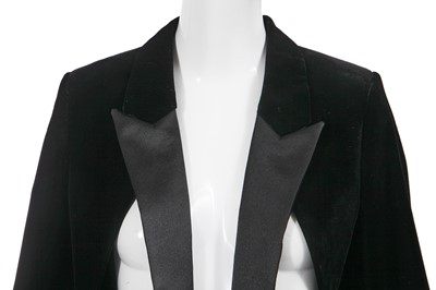 Lot 91 - A Saint Laurent by Hedi Slimane black velvet 'Le Smoking' tailcoat, 2010s