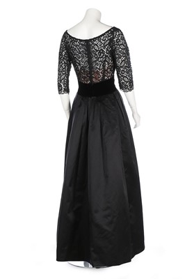 Lot 36 - Three couture black evening gowns, late...