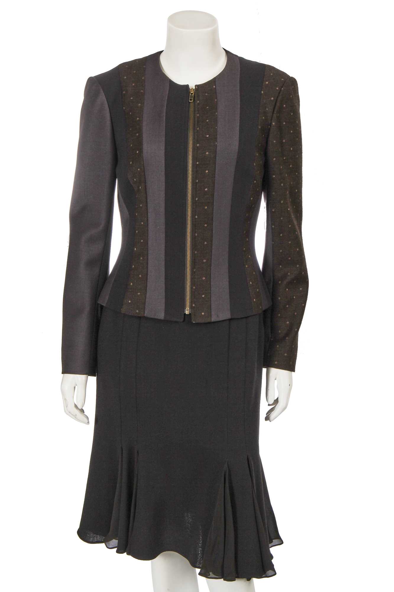 Lot 263 - A John Galliano brown wool ensemble, commercial collection 2002