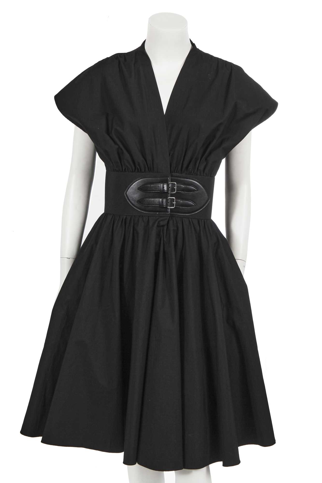 Lot 276 - An Azzedine Alaïa black cotton cocktail dress, probably 2000s