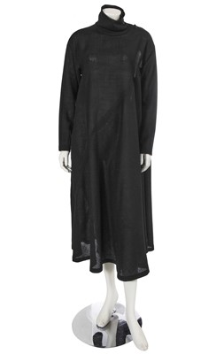 Lot 291 - An Issey Miyake black wool tent dress, circa 1988