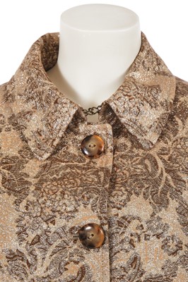 Lot 275 - A Dolce and Gabbana beige cotton and gold lurex ensemble, 2000s