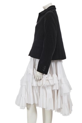 Lot 277 - A Comme des Garçons cotton and velvet dress, 2017