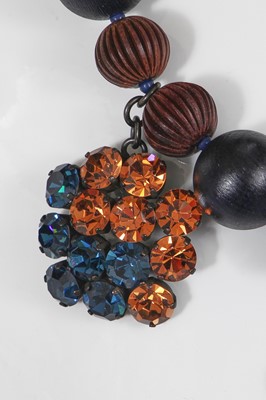 Lot 439 - An Yves Saint Laurent wooden bead choker necklace, 1980s
