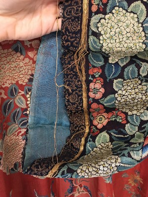 Lot 684 - A woman's red ground silk gauze summer robe, chang fu, Chinese, circa 1900