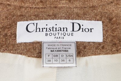 Lot 300 - A Christian Dior by John Galliano brown bouclé mohair-blend swing coat, commercial collection 1999