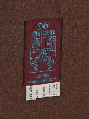 Lot 228 - A John Galliano brown brushed angora-blend wool coat, 'Hairclips' collection, Autumn-Winter 1988-89