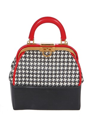 Lot 183 - A Christion Dior houndstooth print leather bag, circa 1994
