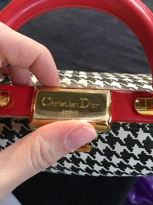 Lot 183 - A Christion Dior houndstooth print leather bag, circa 1994