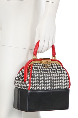Lot 183 - A Christion Dior houndstooth print leather bag, circa 1994