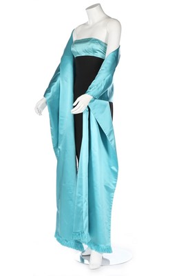Lot 186 - A Balenciaga couture turquoise satin stole and...