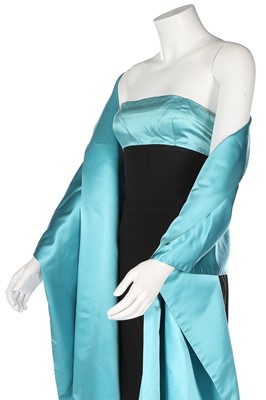 Lot 186 - A Balenciaga couture turquoise satin stole and...