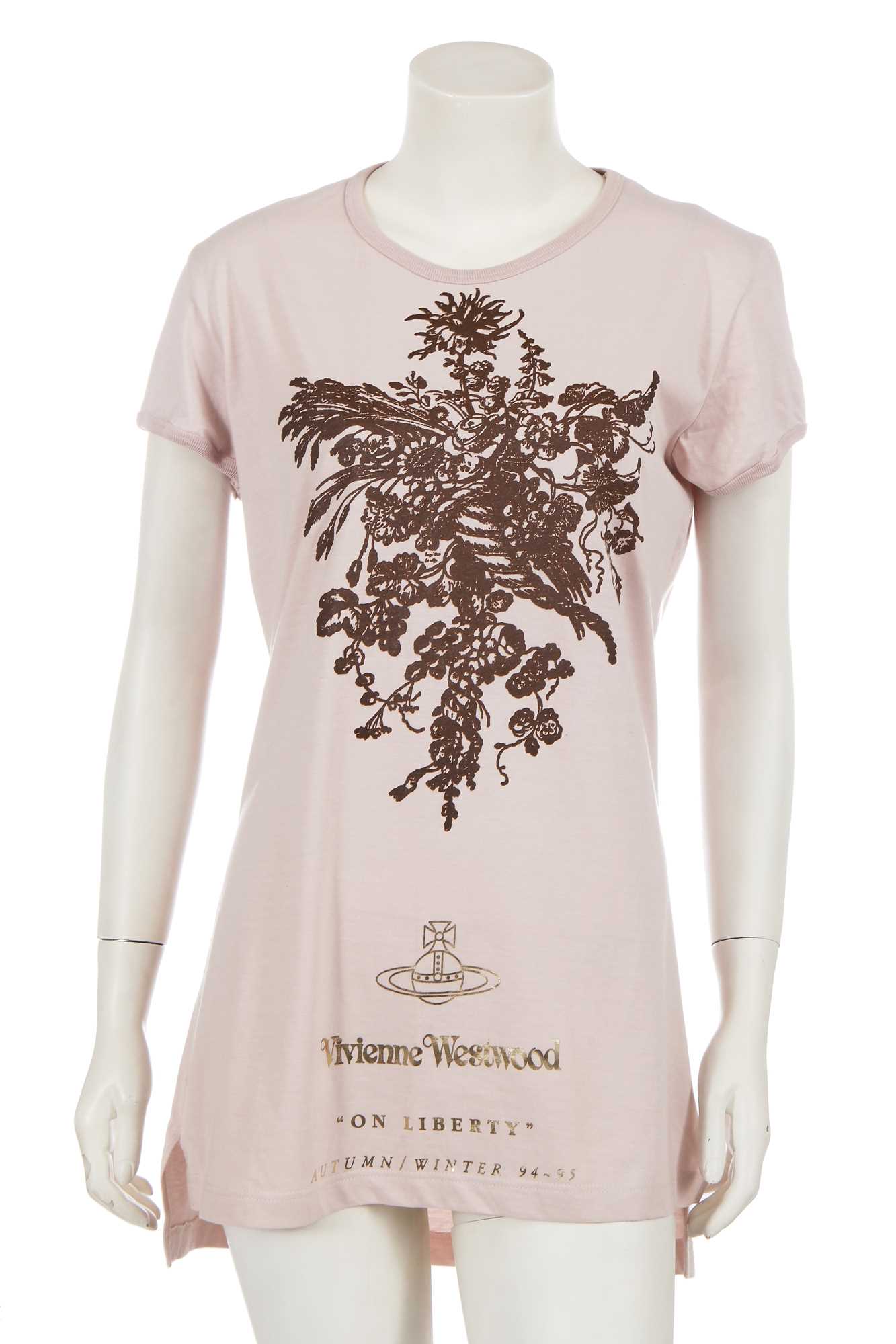Lot 320 - A Vivienne Westwood staff t-shirt and show invitation, 'On Liberty' collection, Autumn-Winter 1994-95
