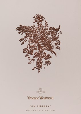 Lot 320 - A Vivienne Westwood staff t-shirt and show invitation, 'On Liberty' collection, Autumn-Winter 1994-95