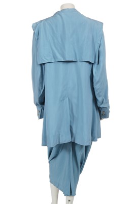 Lot 413 - A John Galliano baby blue cotton suit, 'Panniers' collection, Spring-Summer 1987