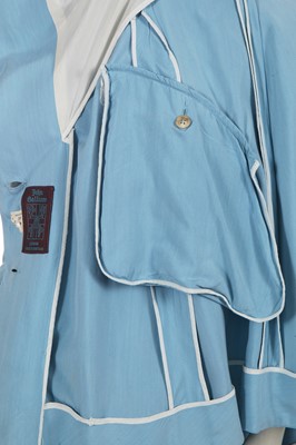 Lot 413 - A John Galliano baby blue cotton suit, 'Panniers' collection, Spring-Summer 1987