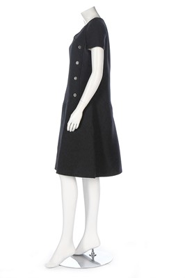Lot 188 - A Courrèges black wool dress, late 1960s,...