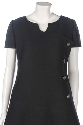 Lot 188 - A Courrèges black wool dress, late 1960s,...