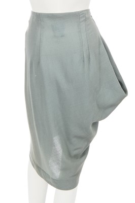Lot 357 - A John Galliano blue-grey wool crêpe tulip skirt, circa 1990