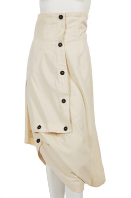 Lot 407 - A John Galliano high-waisted cream wool skirt, 'Blanche du Bois' collection, Spring-Summer 1988