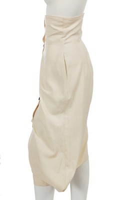 Lot 407 - A John Galliano high-waisted cream wool skirt, 'Blanche du Bois' collection, Spring-Summer 1988