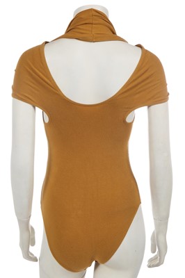 Lot 412 - A John Galliano mustard stretch cotton jersey body, 'Panniers' collection, Spring-Summer 1987