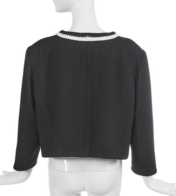 Lot 60 - Marianne Faithfull's Chanel by Virginie Viard black silk crêpe jacket, Cruise collection 2022