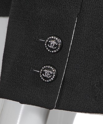 Lot 60 - Marianne Faithfull's Chanel by Virginie Viard black silk crêpe jacket, Cruise collection 2022
