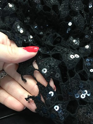 Lot 61 - Marianne Faithfull's Chanel by Karl Lagerfeld sequined cutwork lace top, Autumn-Winter 2011-12