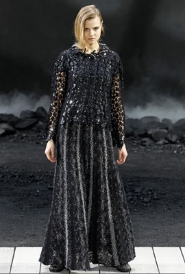 Lot 61 - Marianne Faithfull's Chanel by Karl Lagerfeld sequined cutwork lace top, Autumn-Winter 2011-12