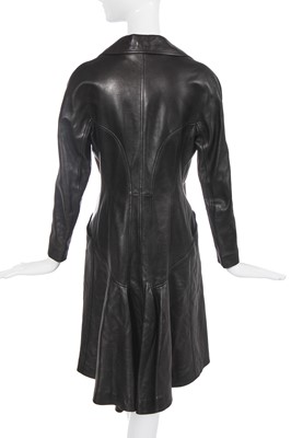Lot 79 - Marianne Faithfull's Alaïa black leather coat, 2000s