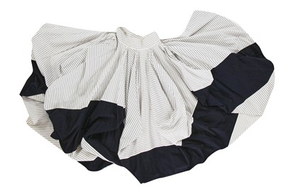 Lot 289 - An Issey Miyake black and white striped cotton skirt, Spring Summer 1991
