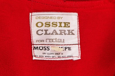 Lot 479 - An Ossie Clark for Radley red moss crêpe dress, early 1970s