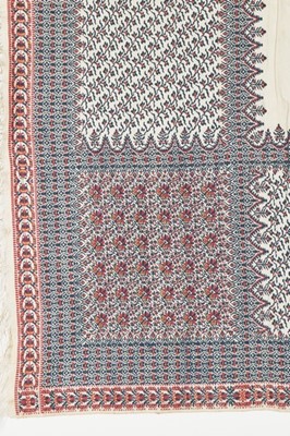 Lot 427 - An unusual square shawl, probably Paisley,...