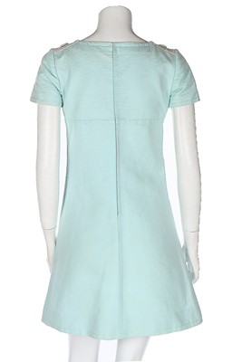 Lot 263 - A Courreges turquoise and white cotton pique...