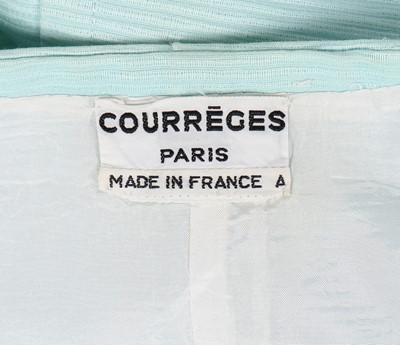 Lot 263 - A Courreges turquoise and white cotton pique...