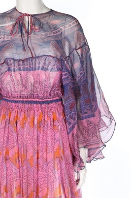 Lot 16 - A Zandra Rhodes printed chiffon dress, early...