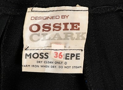 Lot 37 - An Ossie Clark black moss crepe dress, circa...