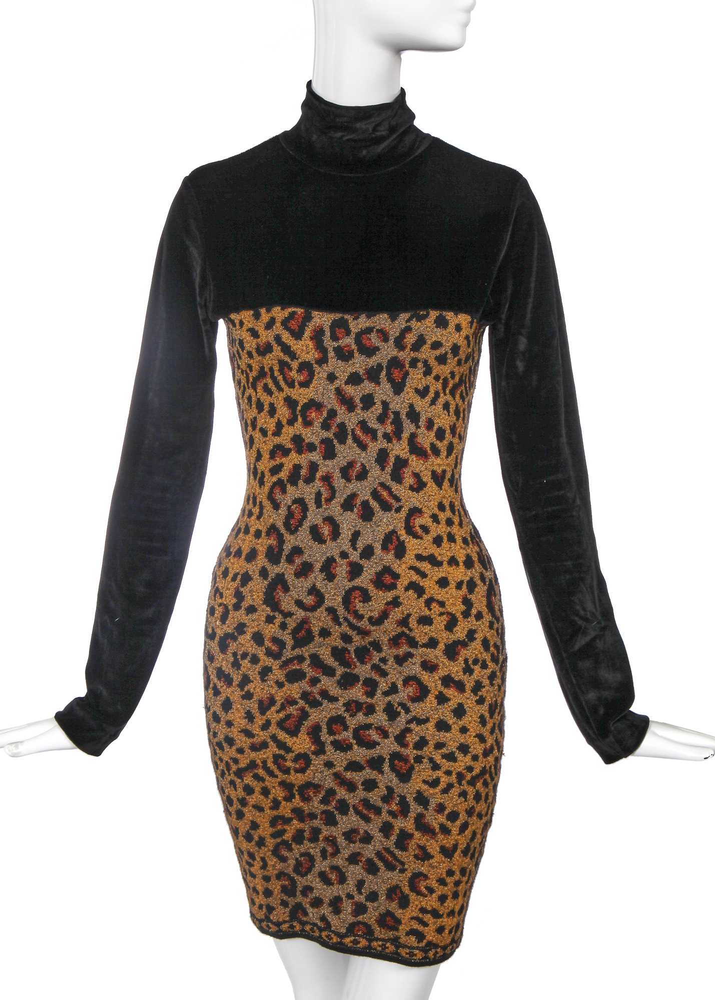 Lot 201 - A Christian Dior by Gianfranco Ferré leopard-knit dress, Autumn-Winter 1995-96