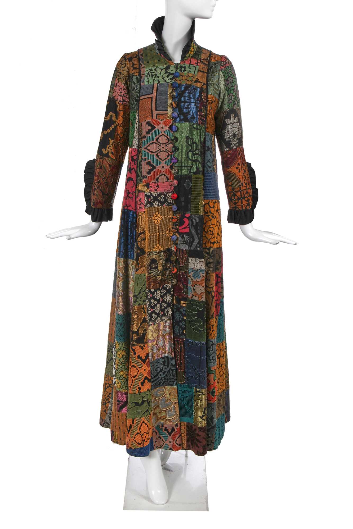 Lot 382 - A Catherine Buckley jacquard lace coat/dress, early 1970s