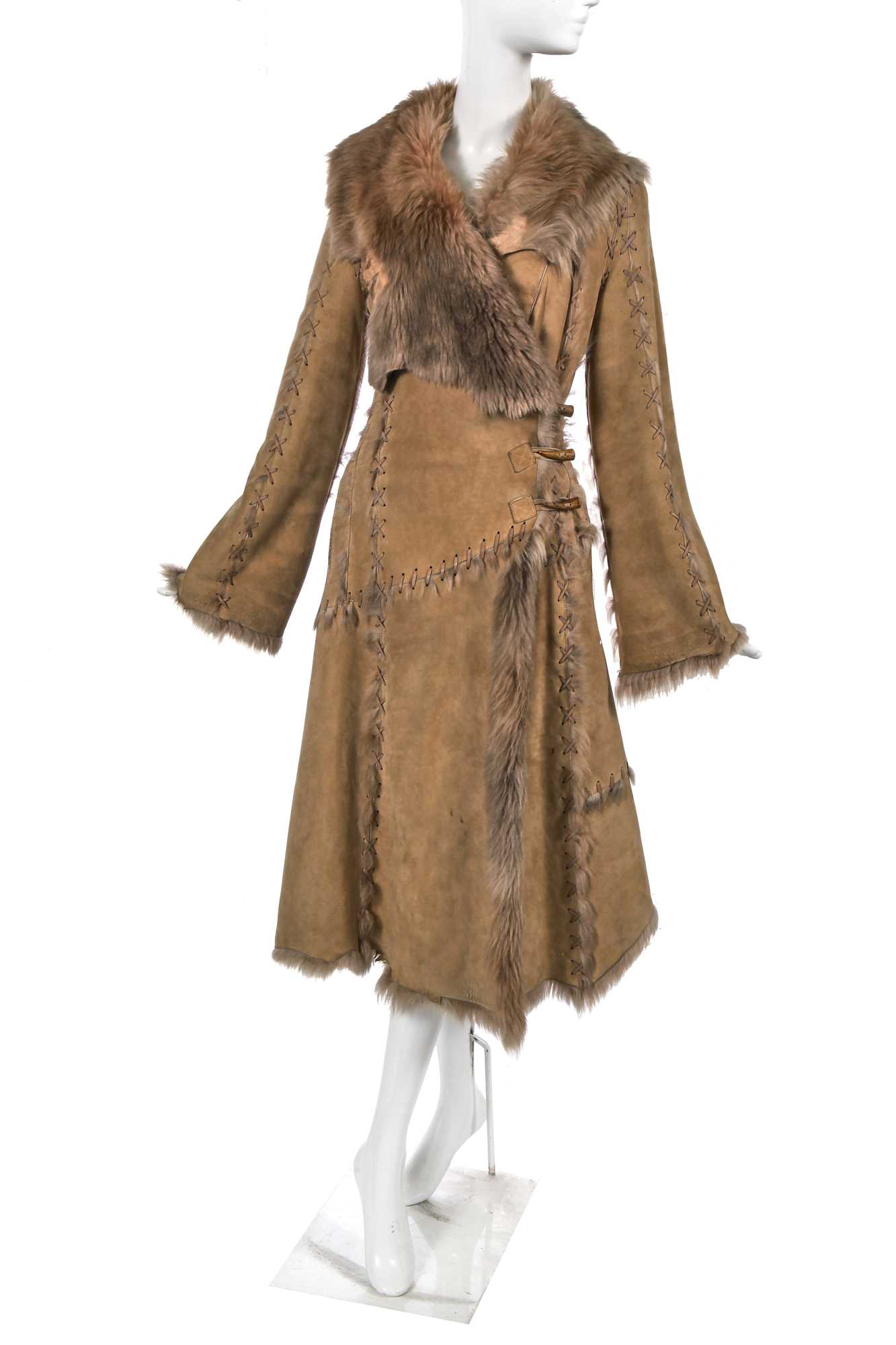 Lot 173 - An Alexander McQueen brown shearling coat, 'The Overlook' collection, Autumn-Winter 1999-2000